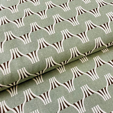 Load image into Gallery viewer, Linear Pattern on Sage, Heavy Weight Cotton/Linen Blend, by Kokka, sold by the half yard