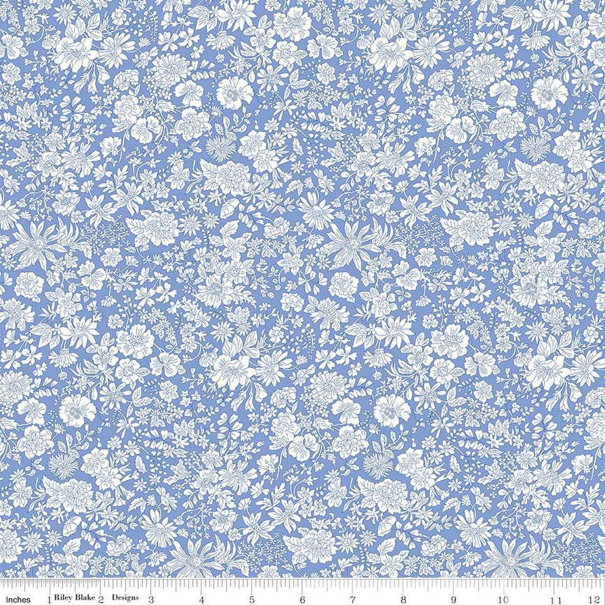 Liberty Emily Belle Collection, Marine Blue, for Riley Blake Designs, sold by the half-yard