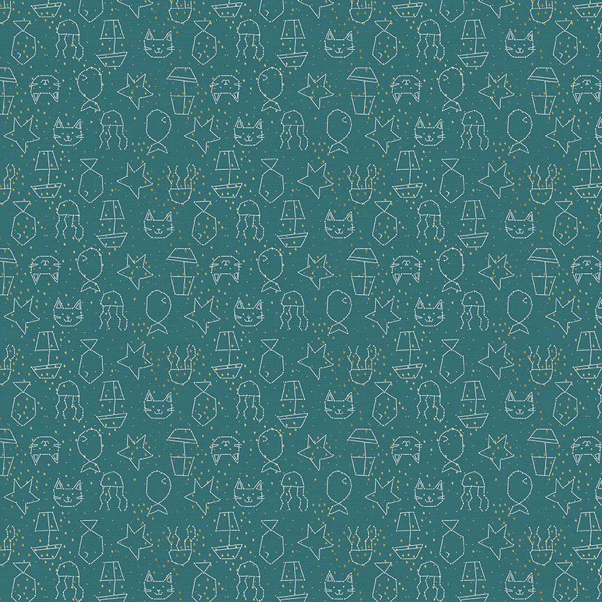 Sky Adventures- Constellations Dark Blue 120-4589 for Paintbrush Studio, sold by the half-yard