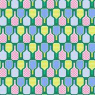 Pickleball Playtime, Paddles in Green 12025078 for Paintbrush Studio, sold by the half-yard