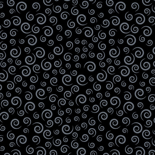 Swirls & Curls in Black/Gray By KANVAS STUDIO, 14390-12, Love Ewe More, for Benartex, sold by the half-yard