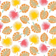 PALM FRONDS in CARROT By KIMBERLY EINMO, 17004-22, Rooville, for Benartex, sold by the half-yard