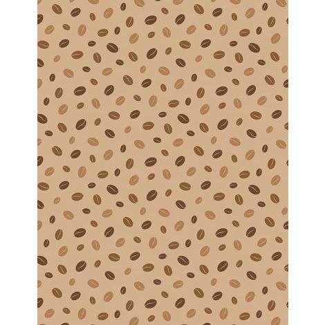 Coffee Life - Coffee Bean Toss Latte by Jennifer Pugh 1828 82672 222 for Wilmington Prints, sold by half-yard