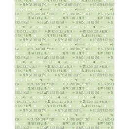 Winsome Critters, Words Green, 3060 36259 717 by Wilmington Prints, sold by the half-yard