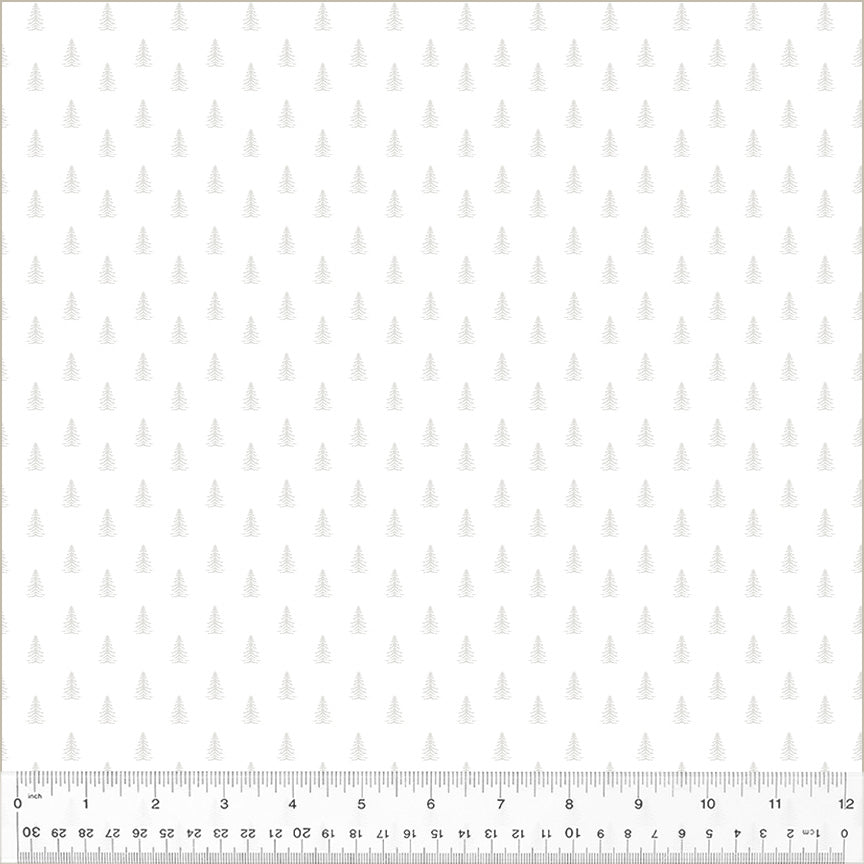 Icing, Evergreen, White on White, Cotton by Windham Fabrics 54145-1, sold by the half yard
