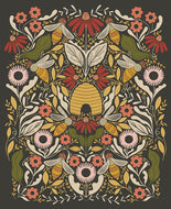 Bee Garden Metallic Black Panel 48418 21 by Moda, sold by the Panel,  36