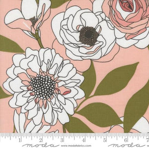 Botany Cabbage Rose Peony, 11550 16 by Moda, sold by the 1/2 yard, 44"/45" WOF