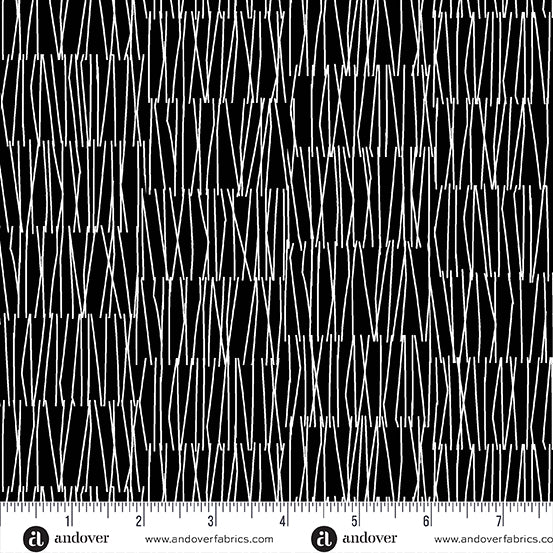 Flutter A-1037-K (Black) by Kim Schaefer for Andover, sold by half-yard