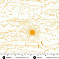 Sunprint Whisper by Allison Glass for Andover, Marigold Dwell, Pattern 1219 Color Y, sold by the half-yard