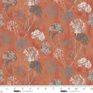 Funny Girl, Rough Around the Edges, Dandelion Stamp, 8271-96 Pumpkin for Studio e, sold by the half yard