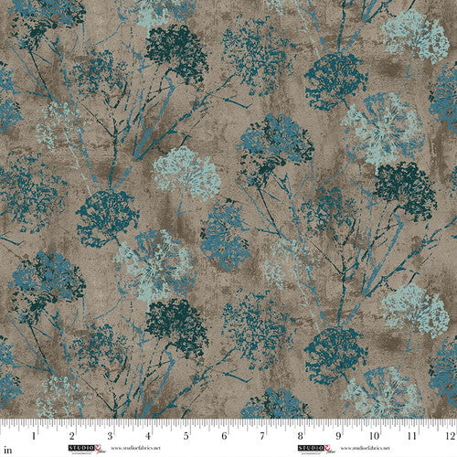 Funny Girl, Rough Around the Edges, Dandelion Stamp, 8271-99 Bark for Studio e, sold by the half yard