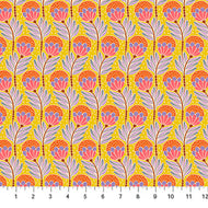 Shooting Star, Bouncy Blooms, Saffron by Anna Marie Textiles for Northcott,  sold by the half yard