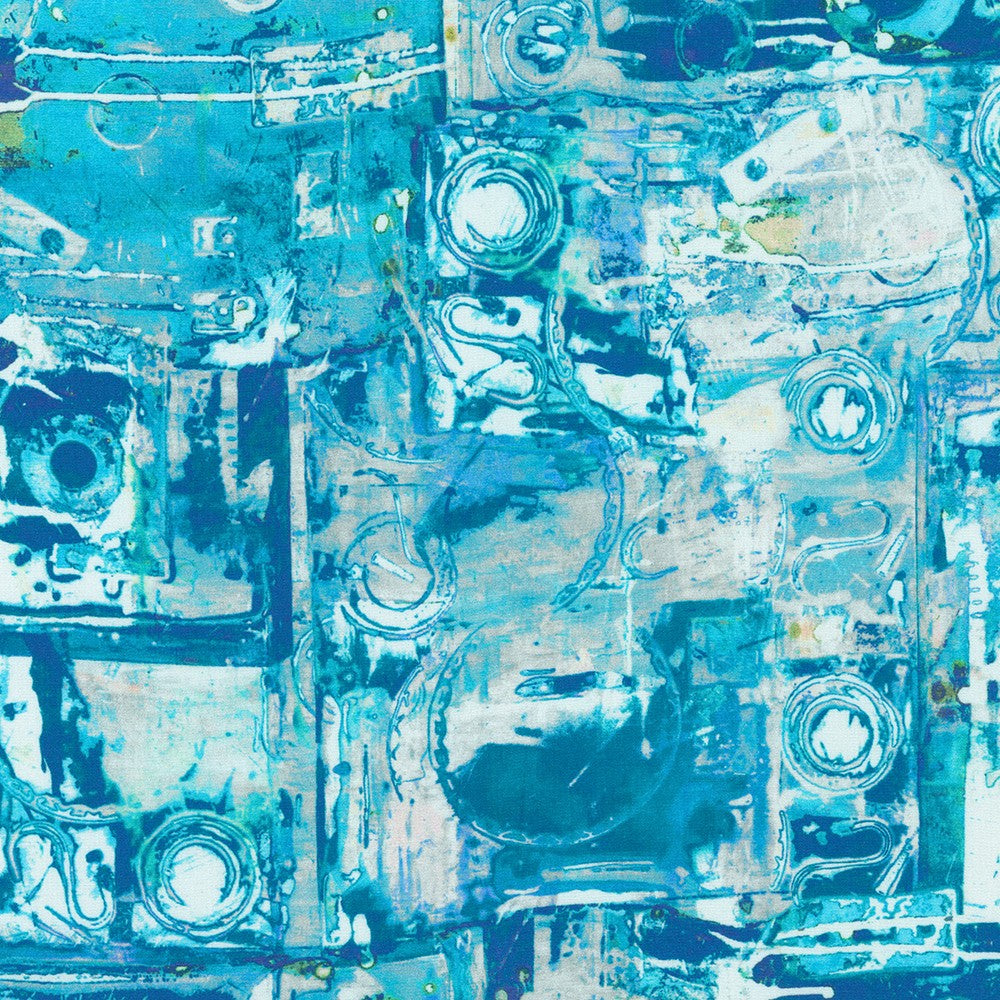 Industrial Imprints ANJD-22864-243, Cerulean by Robert Kaufman, sold by the half-yard