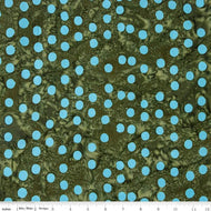 Batiks Elementals Polka Pop, Forest Green, by Riley Blake Designs, sold by the half-yard