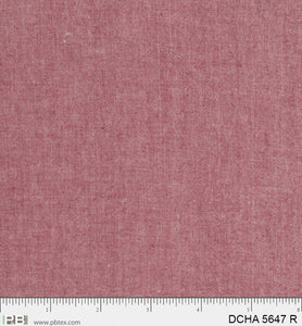 Dreamweaver Chambray, Red, (DCHA5647 R) by P&B Textiles, sold by the half yard