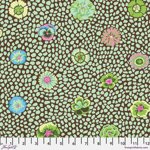 Guinea Flower Green GP59.GREEN by Kaffe Fassett for Free Spirit Fabrics, sold by the half-yard