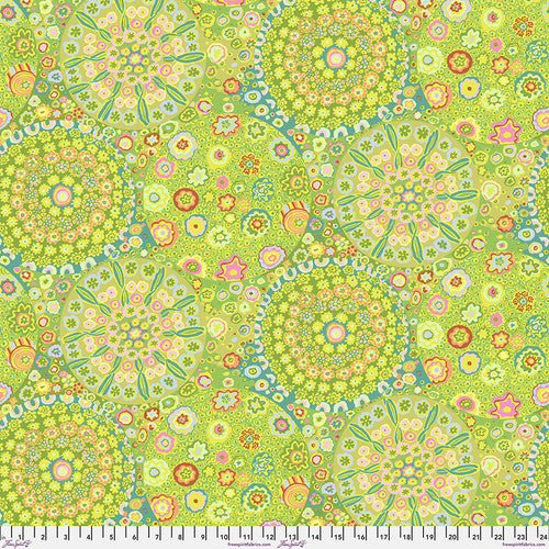 Millefiore in Green GP92, by Kaffe Fassett for Free Spirit Fabrics, sold by the half-yard