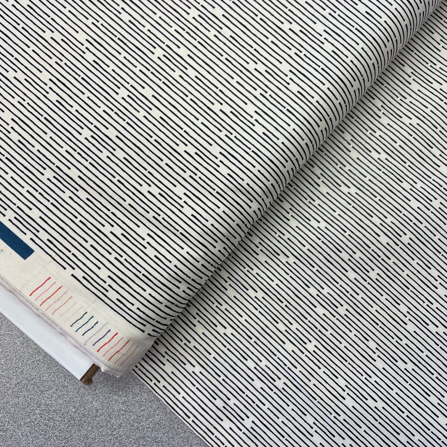 Line Up, Black on White, 38023357 for Paintbrush Studio, sold by the half-yard