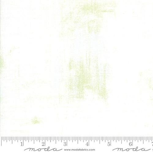 Grunge Basics White (and Green) 30150 58, by Moda Fabrics, sold by the half-yard