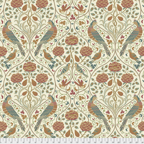 Seasons by May Large, Linen,  PWWM045 by The Original Morris & Co., for Free Spirit Fabrics, sold by the half-yard