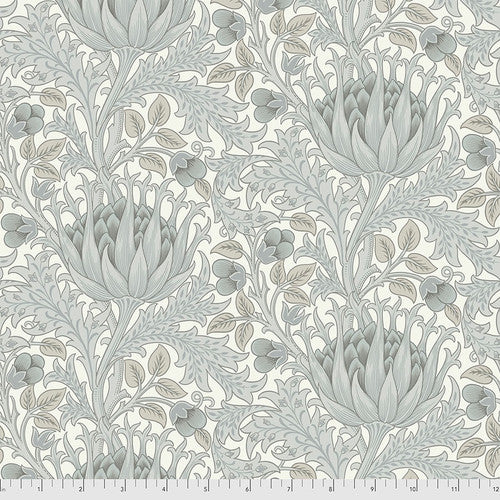 Artichoke, Dove,  PWWM061 by The Original Morris & Co., for Free Spirit Fabrics, sold by the half-yard