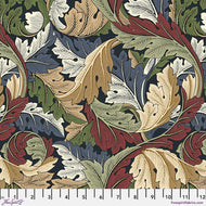 Oxford Holiday Collection, Med Acanthus, Ink PWWM127.INK  by  Morris & Co. for Free Spirit Fabrics, sold by the half-yard