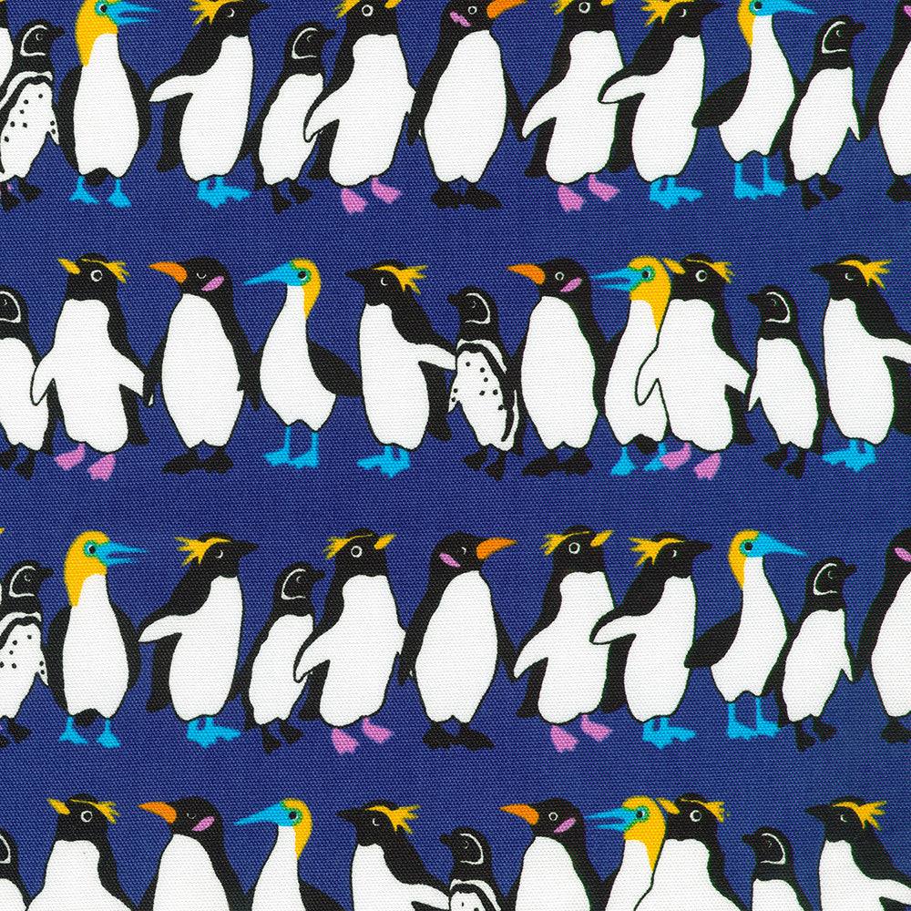 Canvas Prints, SB850487D-1 Navy  Penguins by Sevenberry from Robert Kaufman, sold by the half-yard