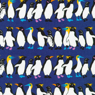 Canvas Prints, SB850487D-1 Navy  Penguins by Sevenberry from Robert Kaufman, sold by the half-yard