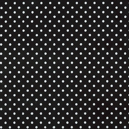 Sevenberry: Petite Basics, SB-88190D2-13 Dots in BLACK by Sevenberry for Robert Kaufman, sold by the half-yard