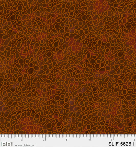 Still Life, SLIF 5628 IXX Rust by P&B Textiles, sold by the half yard