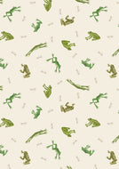 Small Things, Rivers & Creeks-Frogs & Toads on Cream (SM#77 C#1) by Lewis & Irene, sold by the half-yard