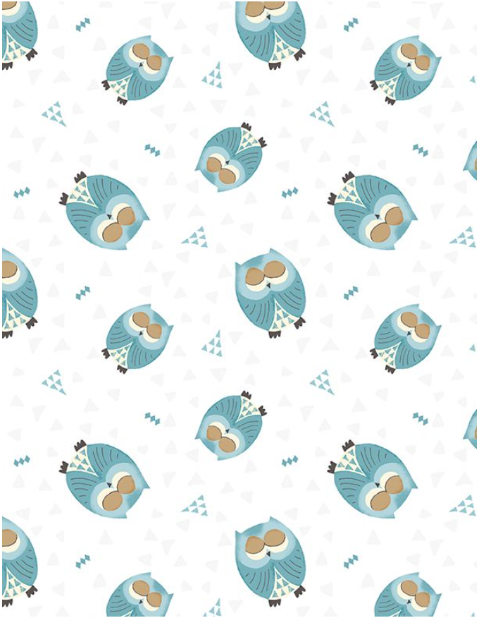 Winsome Critters, Owl Toss White, 3060 36255 142 by Wilmington Prints, sold by the half-yard
