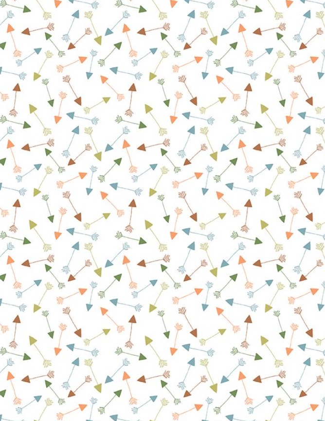 Winsome Critters, Arrows White, 3060 36257 178 by Wilmington Prints, sold by the half-yard