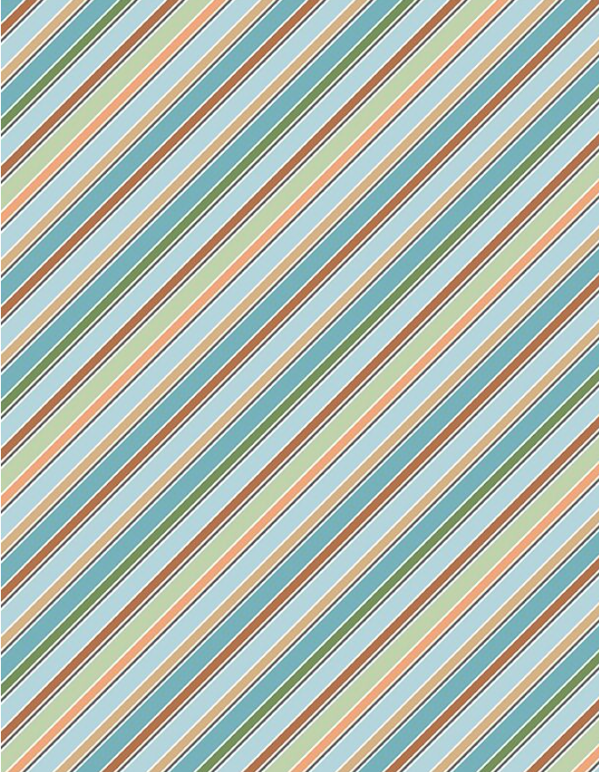 Winsome Critters, Diagonal Multi Stripe, 3060 36260 442 by Wilmington Prints, sold by the half-yard