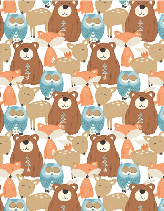 Winsome Critters, Packed Critters Multi, 3060 36253 128 by Wilmington Prints, sold by the half-yard