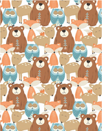 Winsome Critters, Packed Critters Multi, 3060 36253 128 by Wilmington Prints, sold by the half-yard