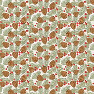 Prairie Christmas, Traditional Pine Cones in White, PC24365 by Poppie Cotton , sold by the half yard