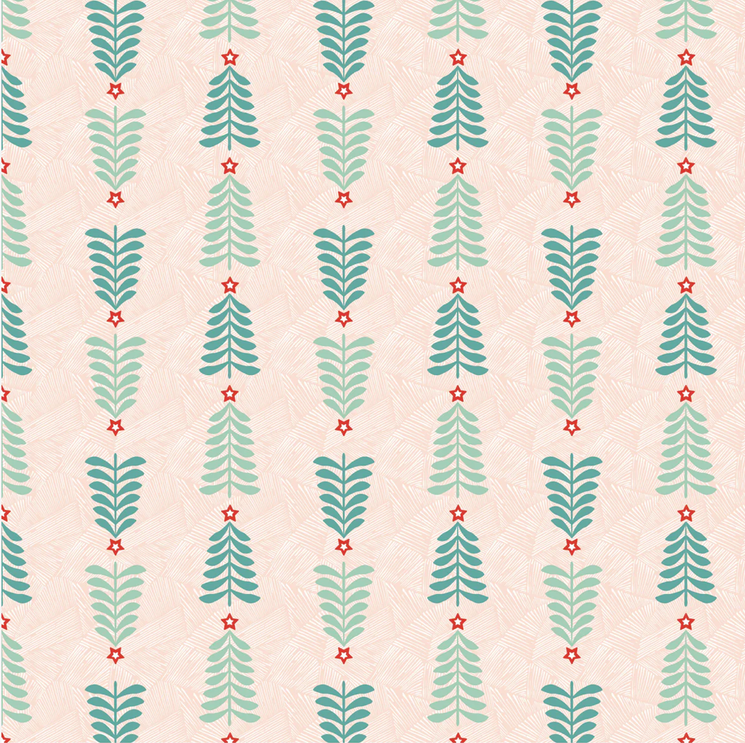 Prairie Christmas, Oh Christmas Tree in Natural, PC24354 by Poppie Cotton , sold by the half yard