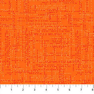 Dot Matrix Orange 10110-58, by Patrick Lose for Northcott, sold by the half yard