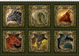 Dragons "The Ancients" 11drg-1 by Jason Yenter for In the Beginning Fabrics, sold by the panel
