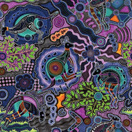 Walkabout II Kangaroo Purple 120-14351 by Paintbrush Studio, sold by the half-yard