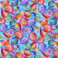 Flamingo Shell Turquoise Bright for Paintbrush Studio, sold by the half-yard