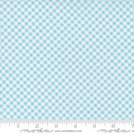 Blue Bias Gingham Grace Duck Egg 18723 18 by Brenda Riddle Acorn Quilts for Moda Fabrics, sold by the half yard.