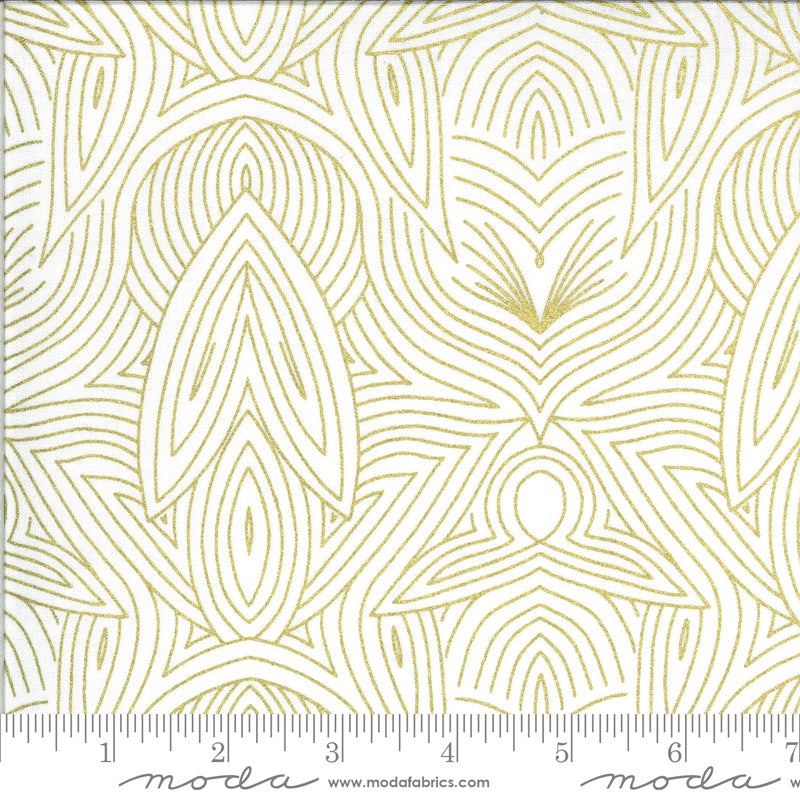 Dwell In Possibility, Ivory Gold by Gingiber 48316-33M for Moda Fabrics, sold by the half yard.