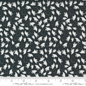 Holiday Halloween Ghosts Midnight 20731 12, by Stacy Iest Hsu for Moda Fabrics, sold by the half yard.