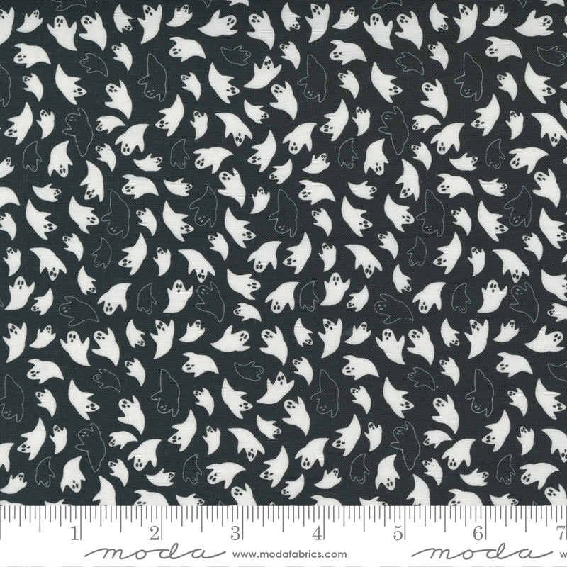 Holiday Halloween Ghosts Midnight 20731 12, by Stacy Iest Hsu for Moda Fabrics, sold by the half yard.