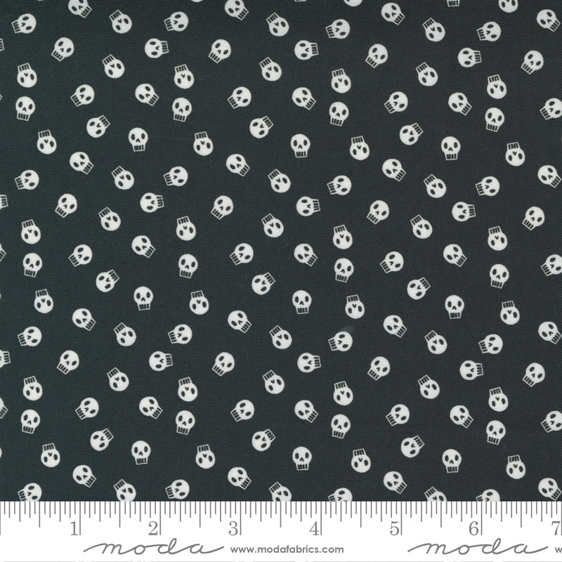 Holiday Halloween Skulls Midnight 20733 12, by Stacy Iest Hsu for Moda Fabrics, sold by the half yard.