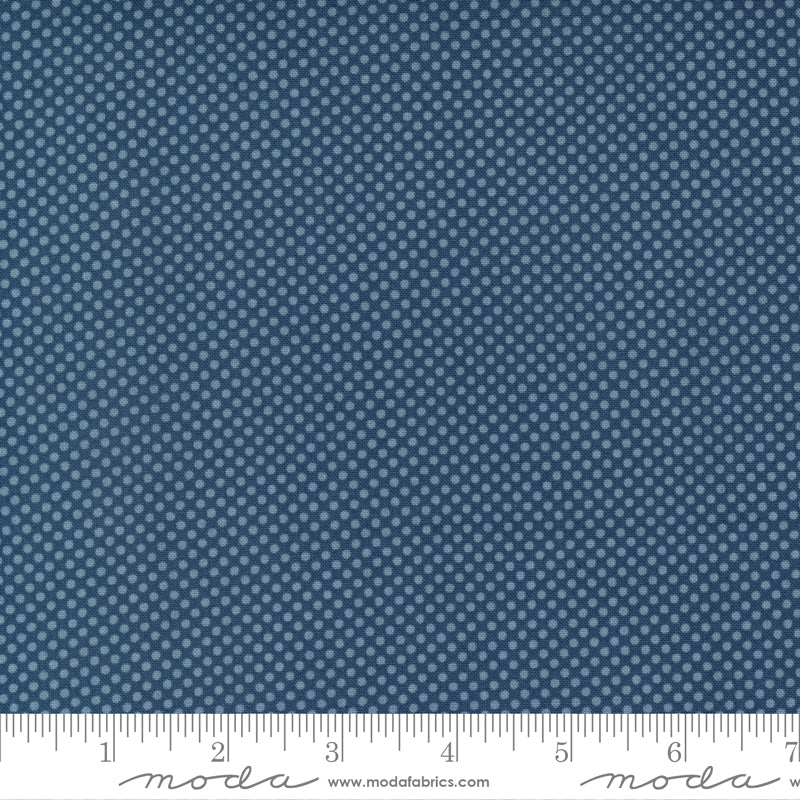 Meander Dot Navy 24585 18 by Aneela Hoey for Moda, sold by the half-yard