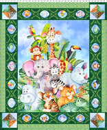 Jungle Friends Panel 1JF 1 by ITB Studiol, for In the Beginning Fabrics, sold by the 36