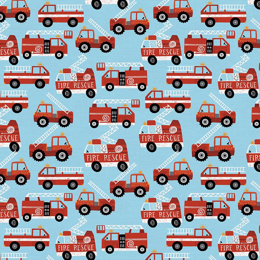 WORKING WHEELS - FIRETRUCK - 21923 for Paintbrush Studio, sold by the half-yard